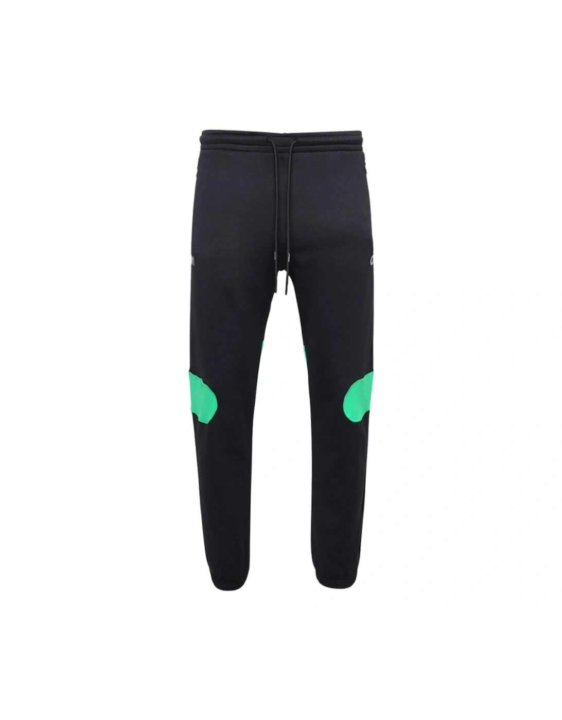 Men's Off-White Green Diag Outline Design Cuffed Black Sweatpants - Size: 32/30/31