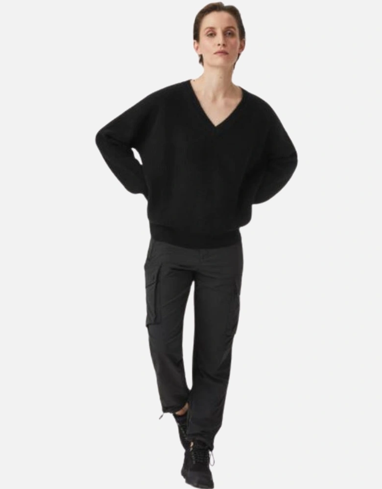 Black Cameron V-Neck Cashmere Jumper