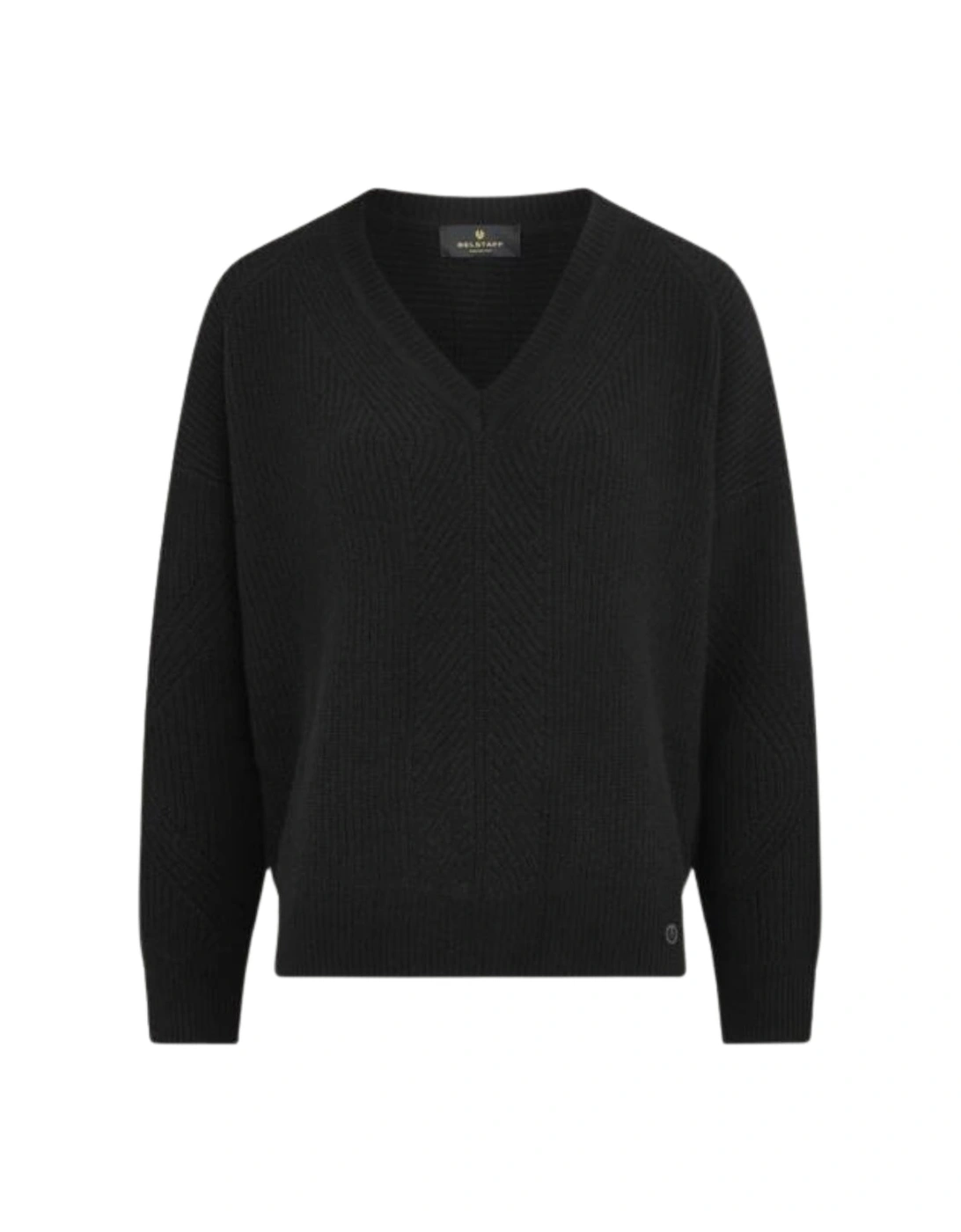 Women's Belstaff Black Cameron V-Neck Cashmere Jumper - Size: 6