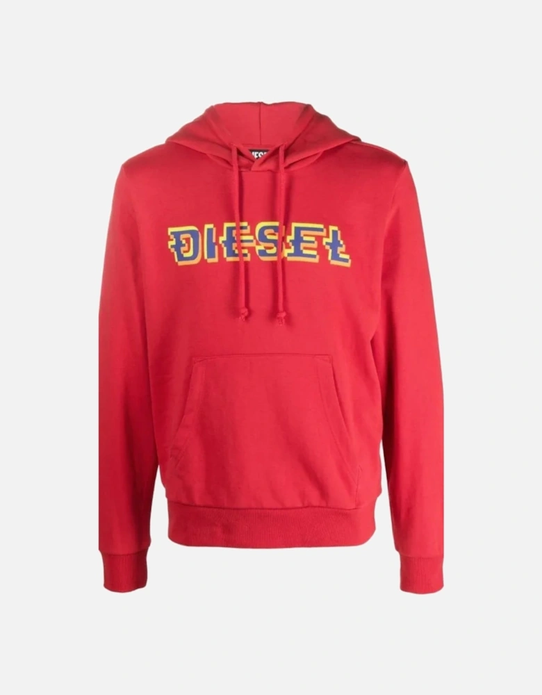 Pixel Logo Red Hoodie