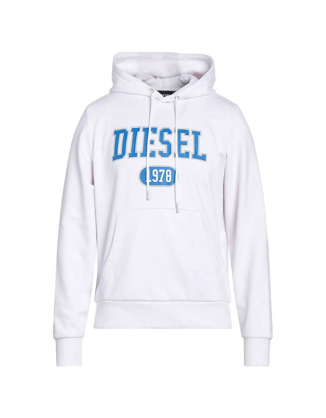Diesel Men's White/White Varsity Logo Hoodie - : 40 L