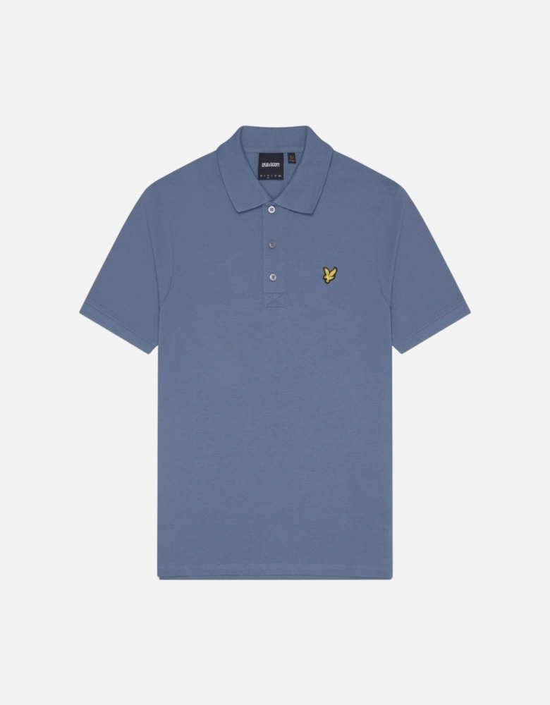 Lyle & Scott Branded Chest Logo Mist Blue Polo Shirt