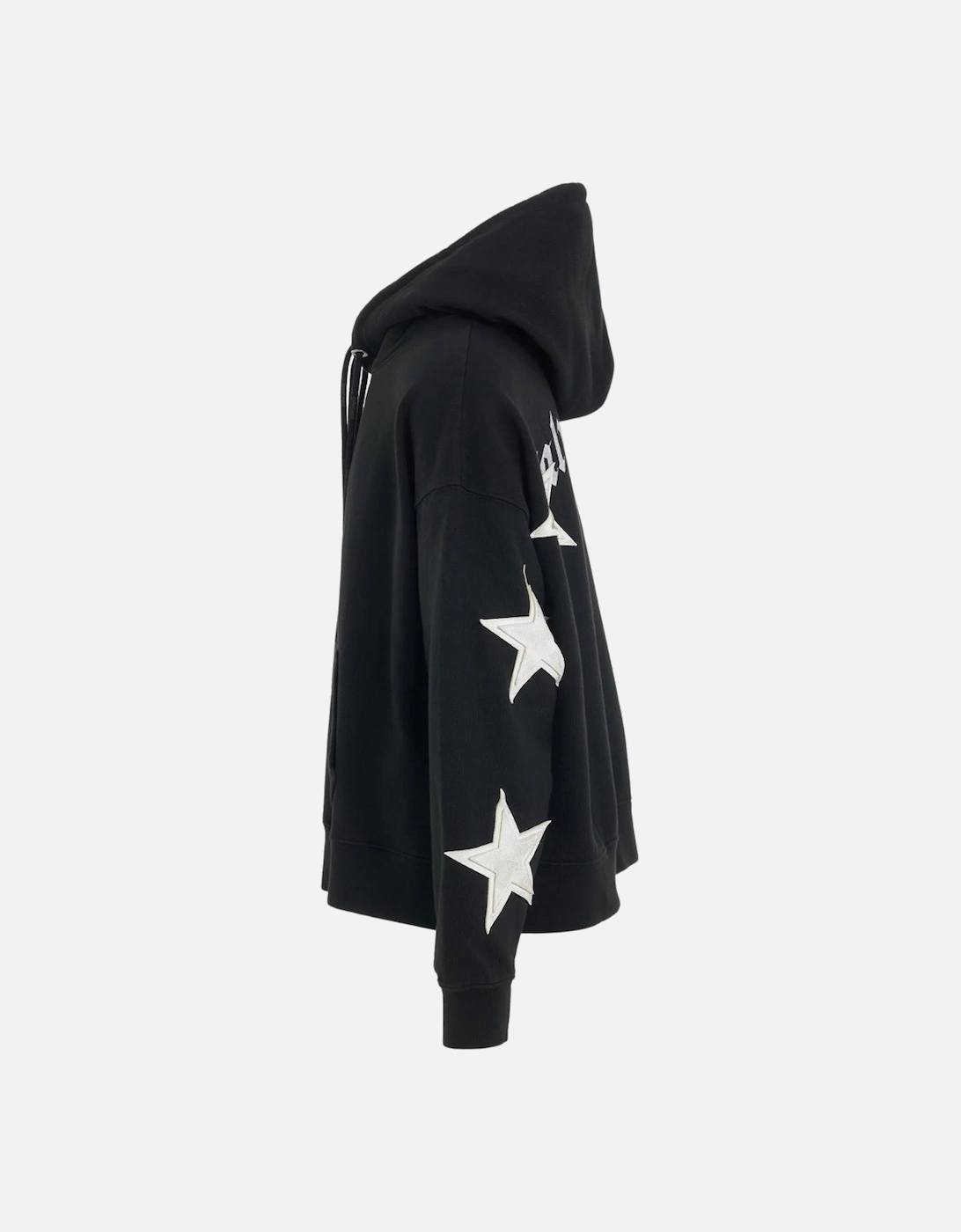 Patched Stars Black Vintage Hoodie