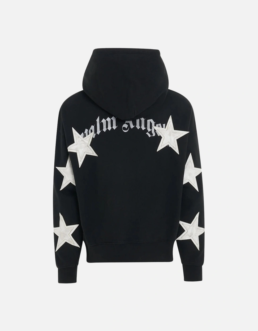 Patched Stars Black Vintage Hoodie