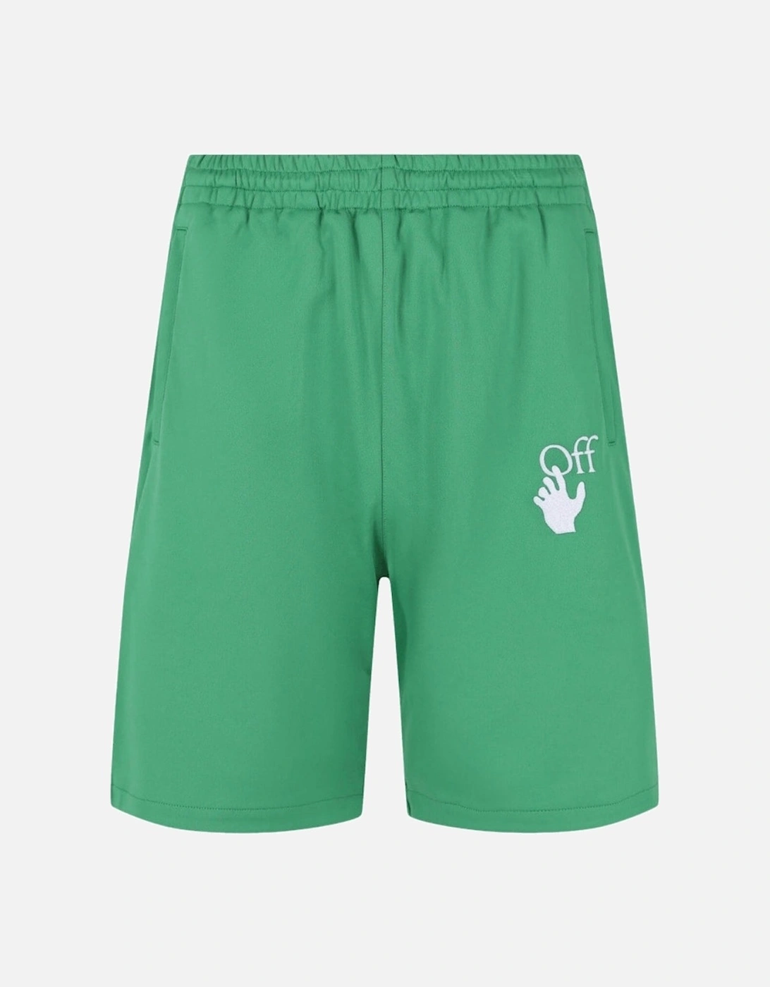 Hands Off Logo Skate Fit Green Track Sweat Shorts, 2 of 1