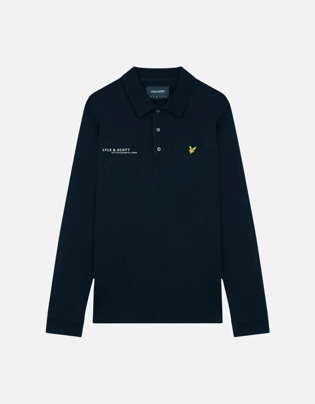 Lyle & Scott Navy Blue Co-ordinate Print Logo Long Sleeved Polo Shirt, 2 of 1