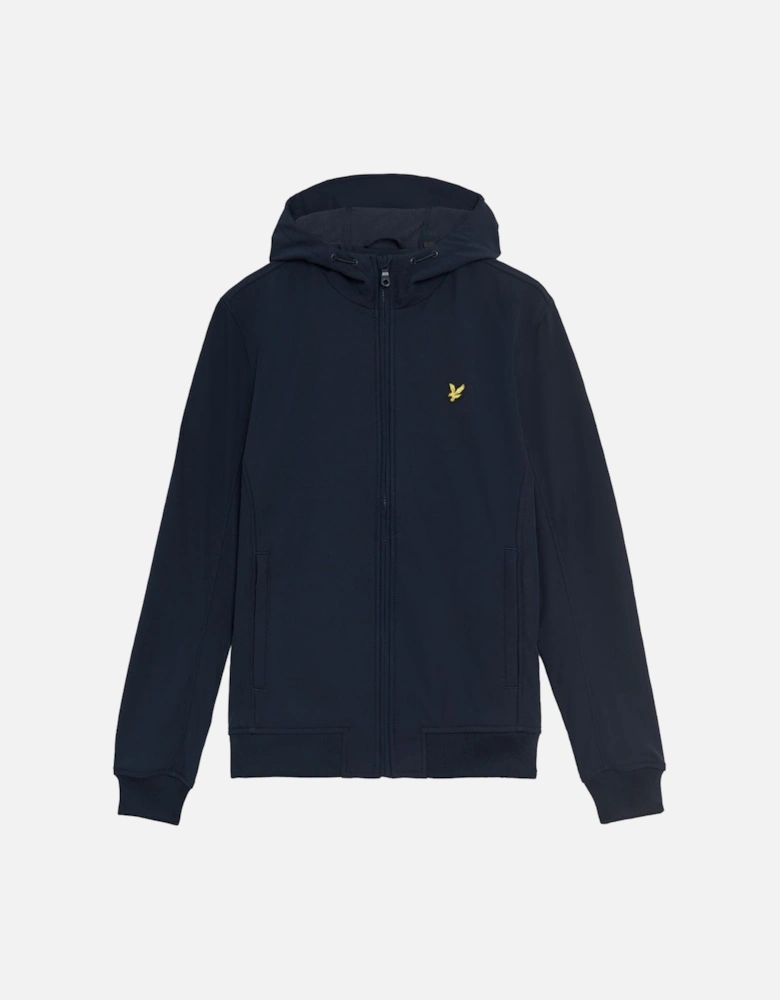 Lyle & Scott Branded Dark Navy Blue Fleece Back Softshell Jacket