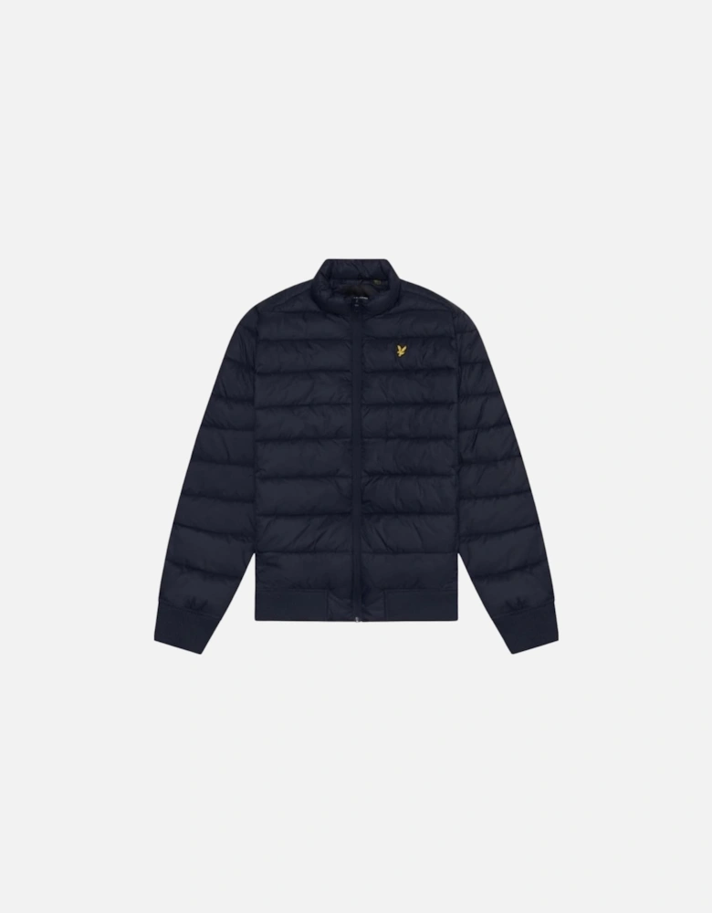 Lyle & Scott Branded Dark Navy Blue Funnel Neck Wadded Jacket