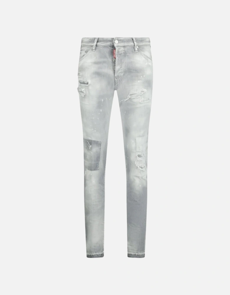 Grey Paint Splash Cool Guy Cropped Jeans