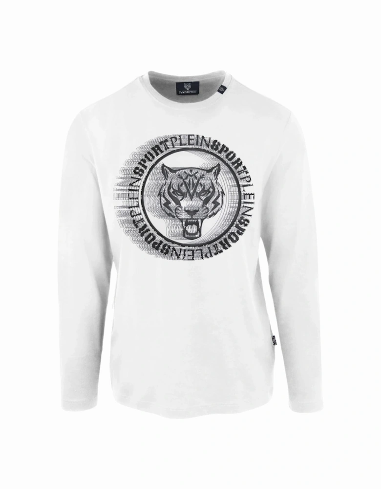 Plein Sport Scribble Layer Logo White Long Sleeve T-Shirt