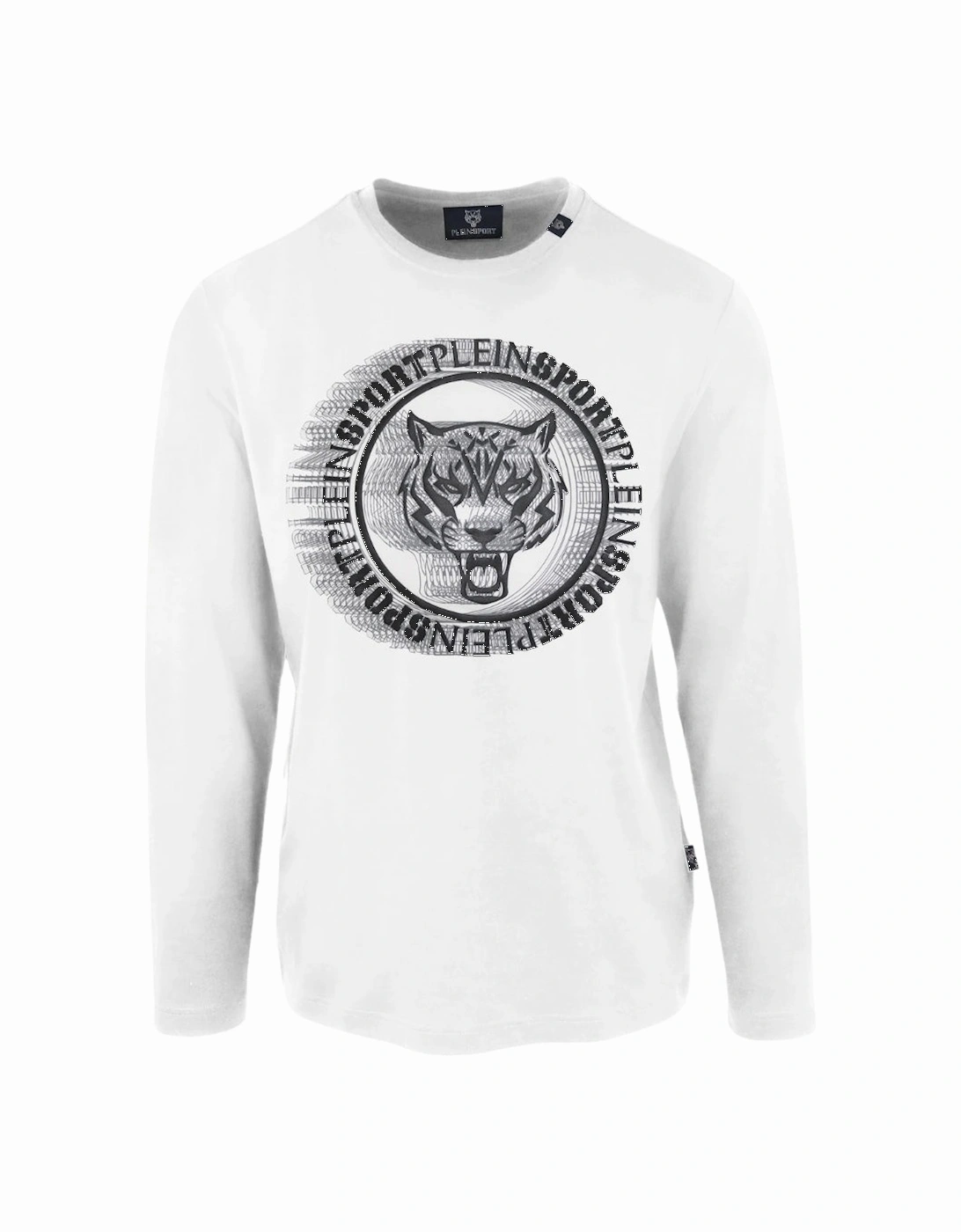 Plein Sport Scribble Layer Logo White Long Sleeve T-Shirt, 2 of 1