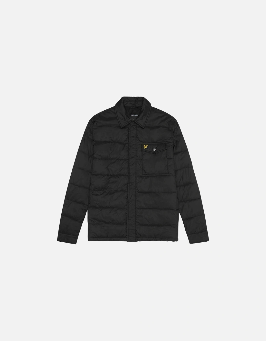 Lyle & Scott Branded Jet Black Wadded Collared Jacket, 2 of 1