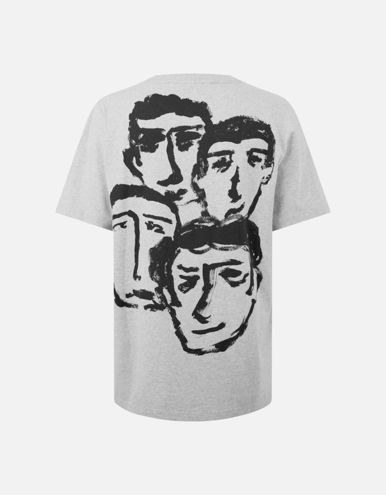 Faces Over Logo Over Skate Fit Grey T-Shirt