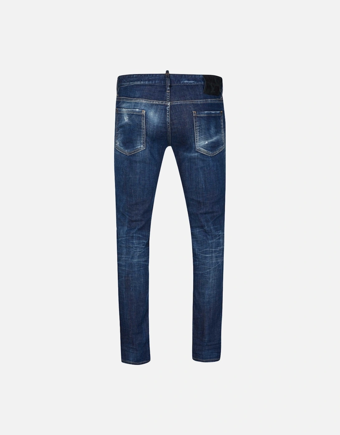 Slim Jean Distressed Dark Blue Jeans