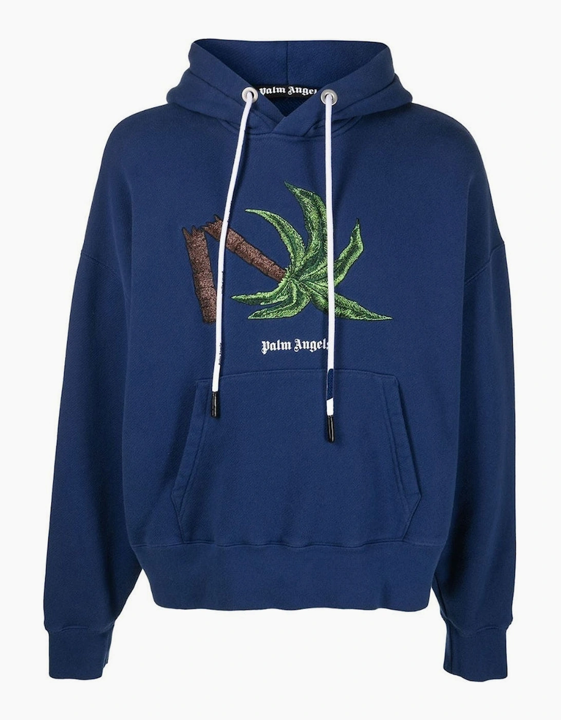Palm Angels Men's Navy Broken Palm Tree Blue Hoodie - Size 36