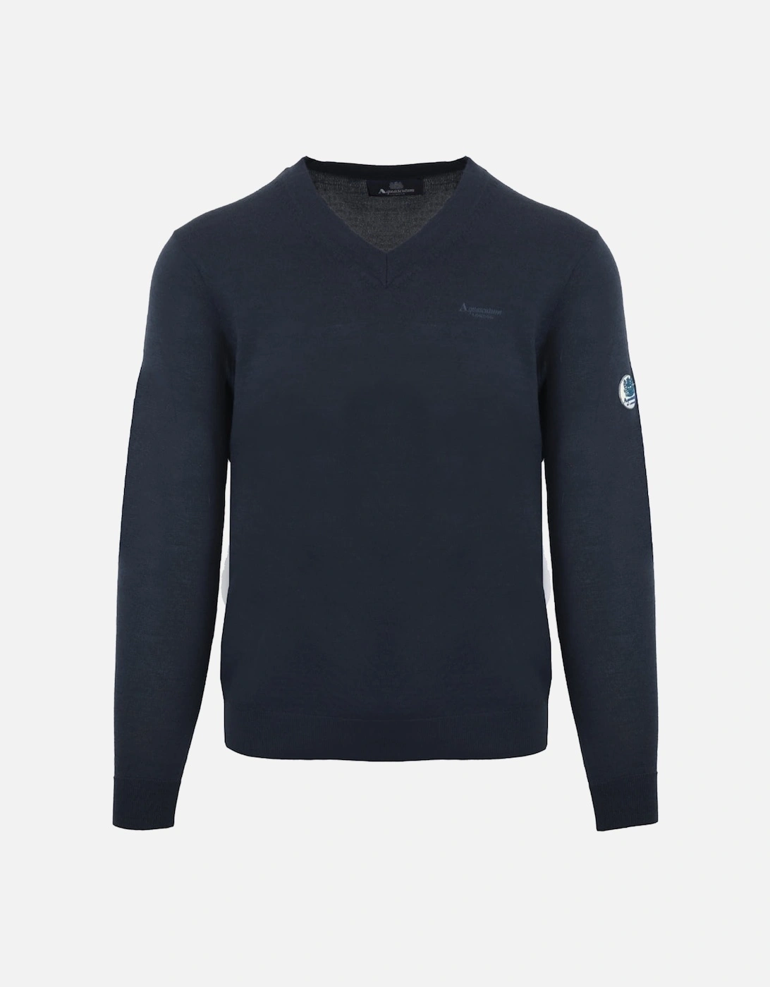 V-Neck Navy Blue Pull Over Jumper, 2 of 1