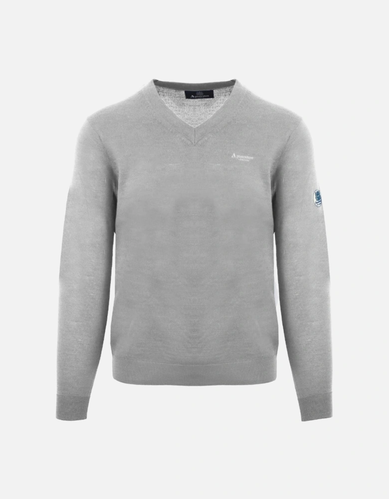 V-Neck Grey Pull Over Jumper