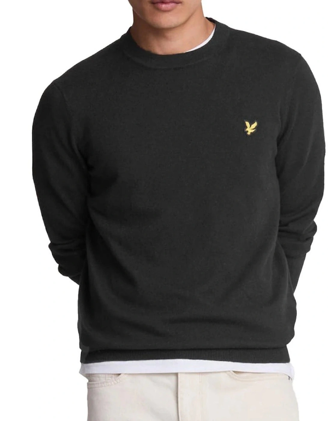 Men's Lyle & Scott Crew Neck Jet Black Pull Over Jumper - Size: XXL