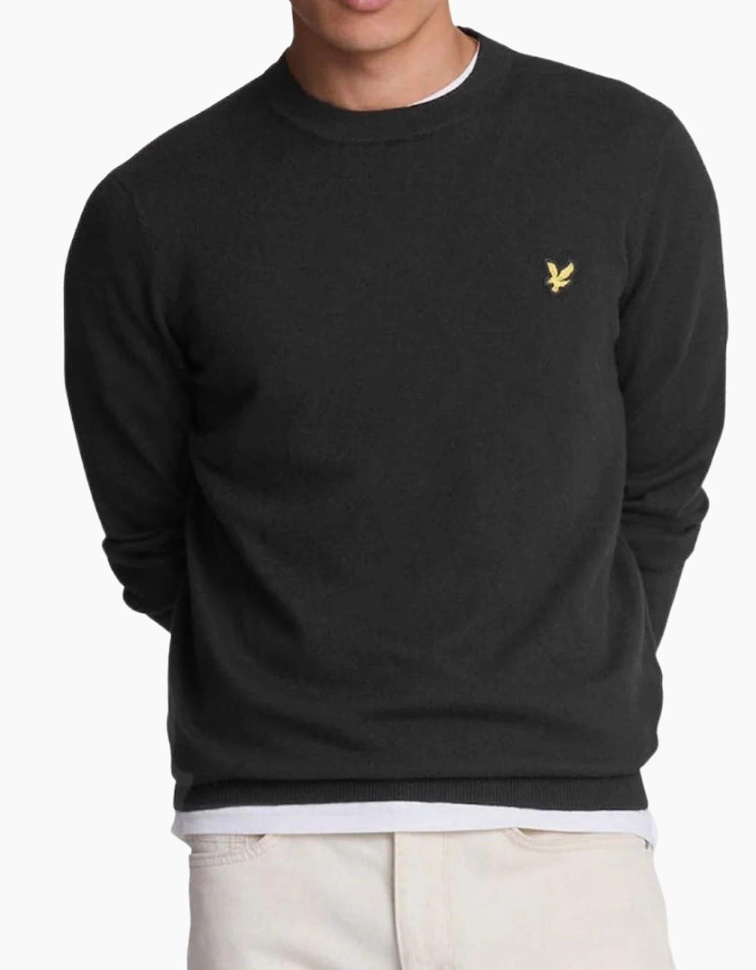 Men's Lyle & Scott Crew Neck Gunmetal Grey Pull Over Jumper - Black - Size: XXL