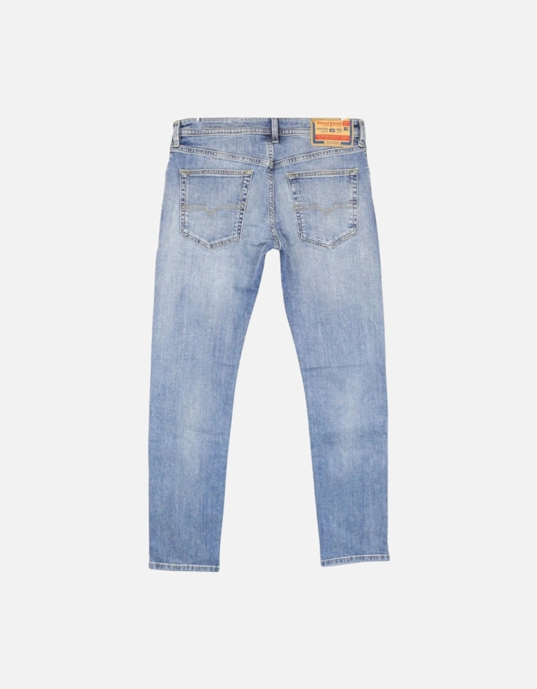 Buster-X Brown Badge Tapered Fit Blue Jeans