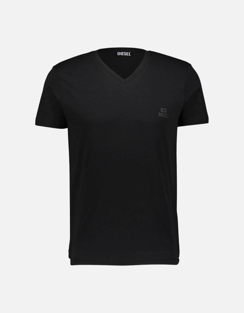 Tonal Logo V-Neck Black T-Shirt