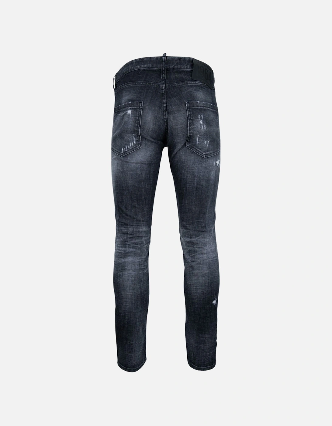 Relaxed Long Crotch Reinforced Ripped Black Jeans