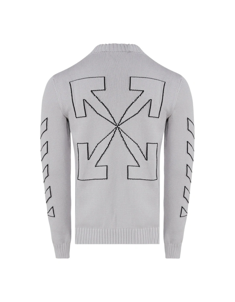 Diag Outline Medium Grey Knit Jumper