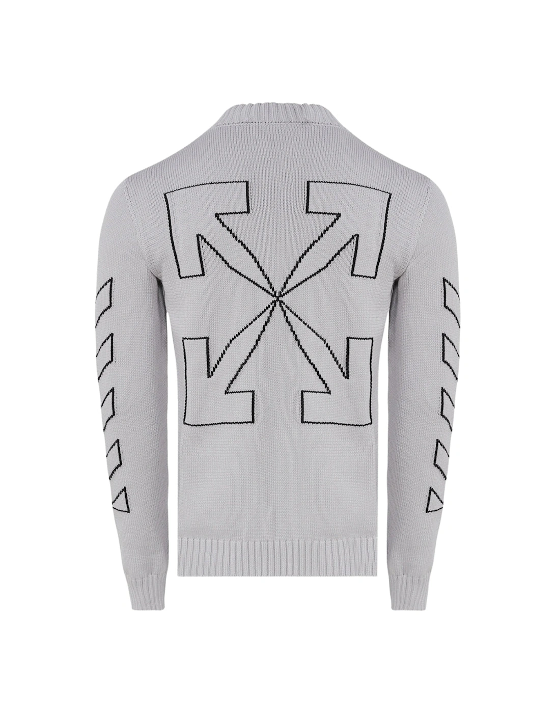 Diag Outline Medium Grey Knit Jumper