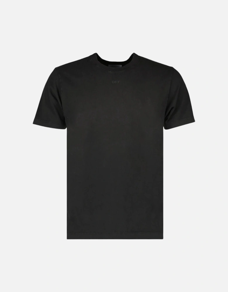 Super Moon Arrow Logo On Back Slim Fit Black T-Shirt