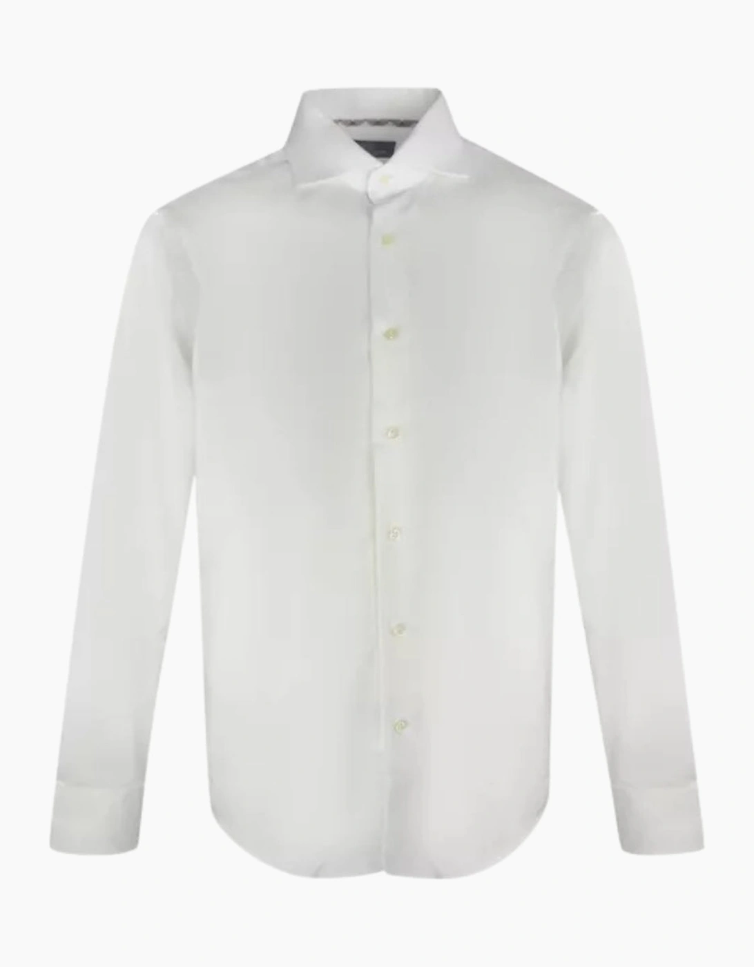 Aquascutum Men's White Plain Long Sleeved Shirt  46/Regular Xxxl