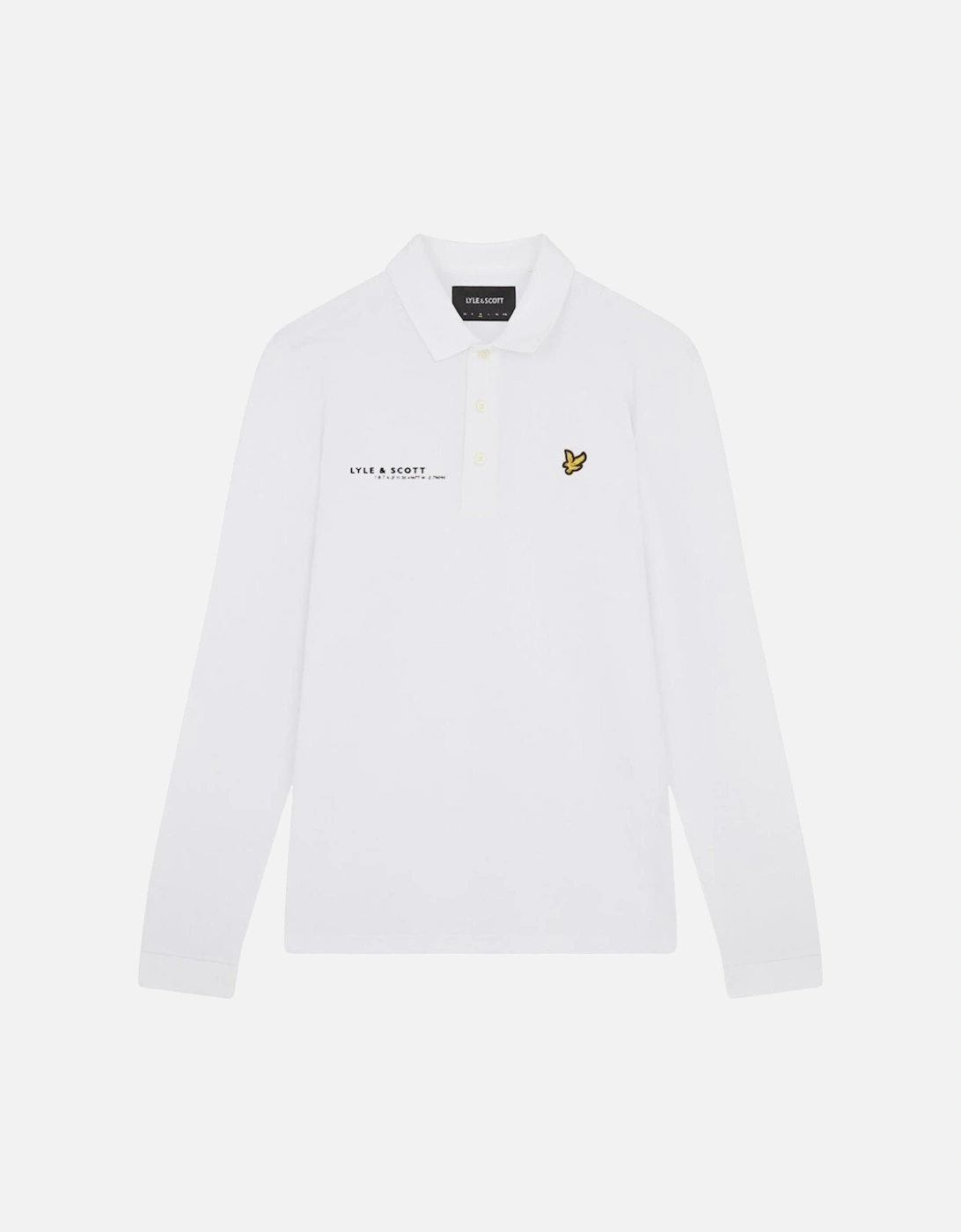 Lyle & Scott White Co-ordinate Print Logo Long Sleeved Polo Shirt, 2 of 1