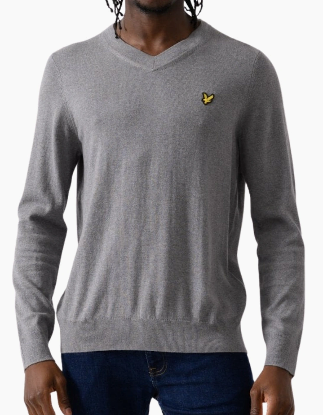 Men's Lyle & Scott V-Neck Mid Grey Pull Over Jumper - Size: 36