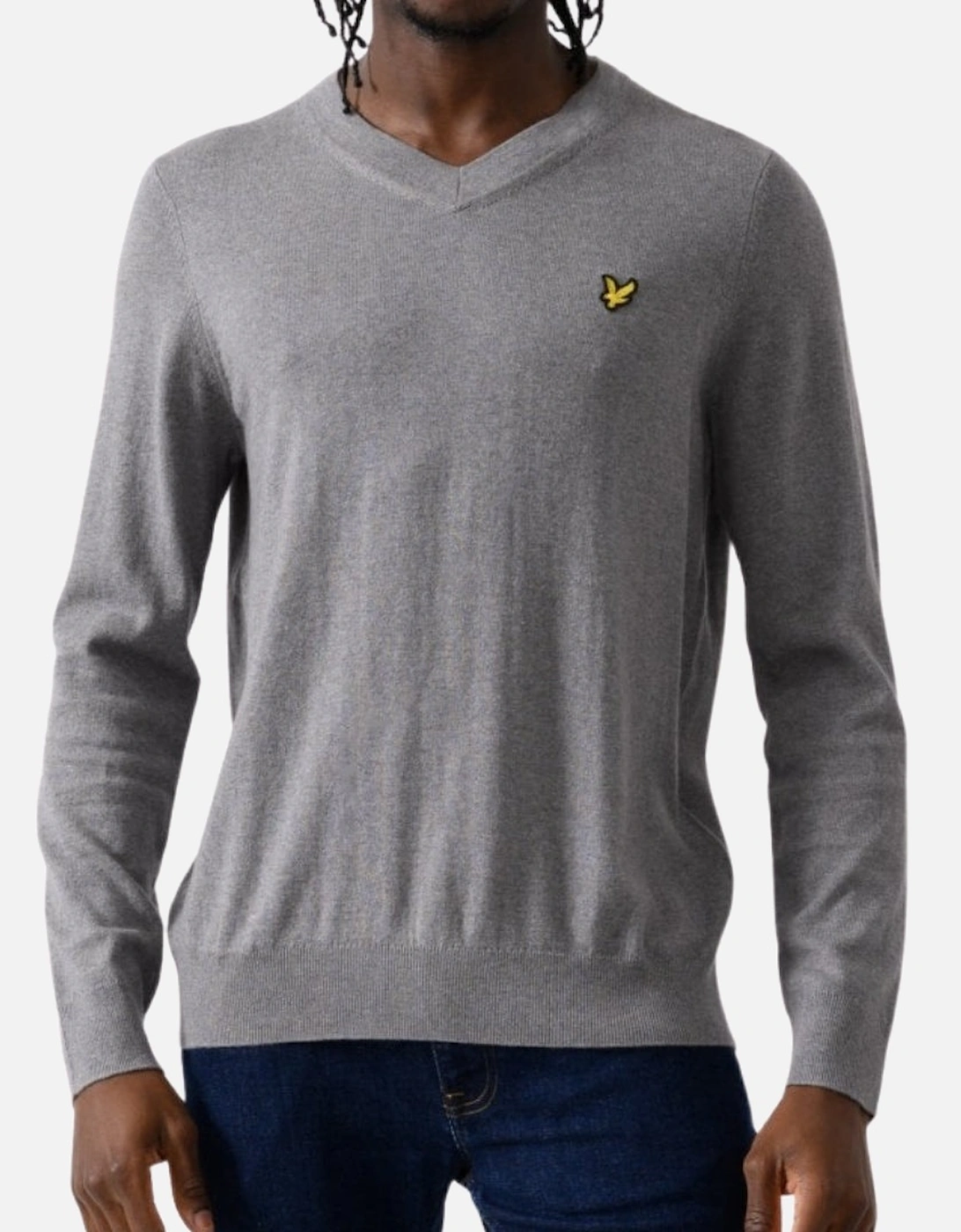 Lyle & Scott V-Neck Mid Grey Pull Over Jumper, 2 of 1