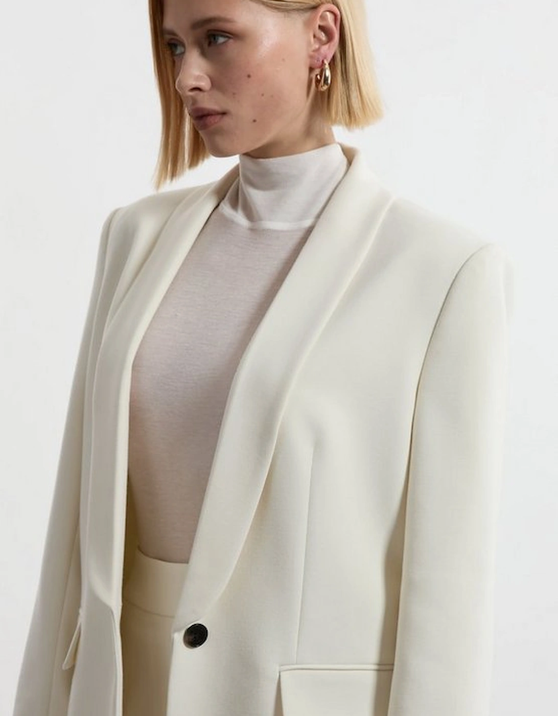 Compact Stretch Essential Tailored Single Breasted Blazer