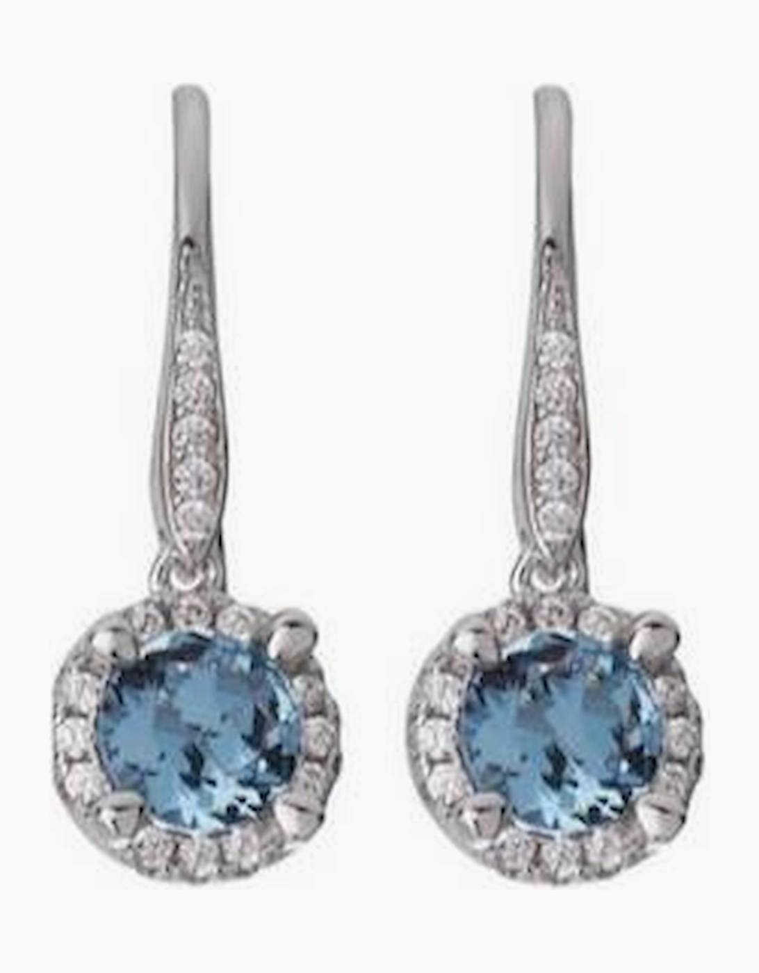 Labante London Women's Silver blue drop earrings encrusted with CZ - Silver/Silver
