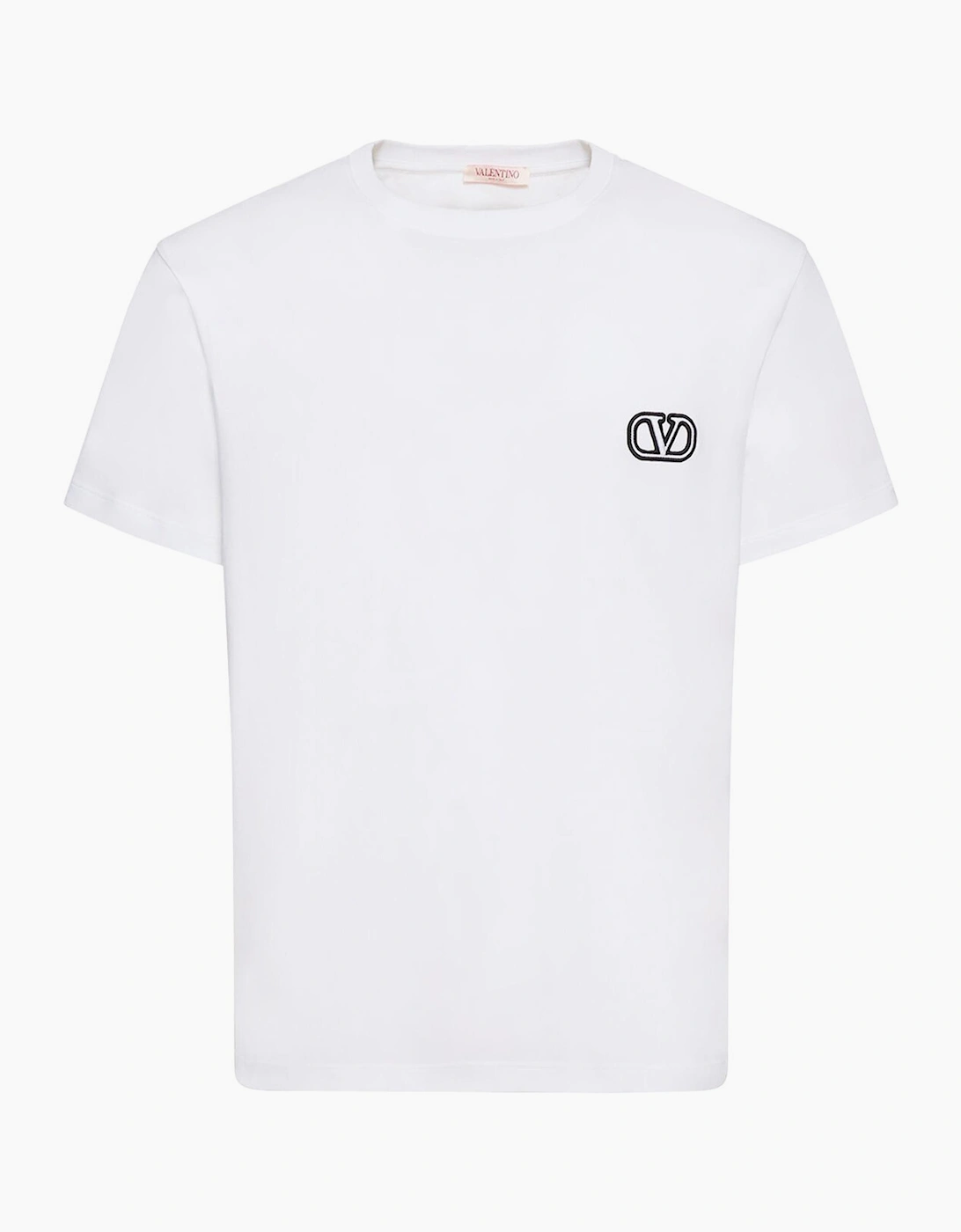 Valentino Men's White Vlogo Signature Patch T-Shirt In  44 Xxl