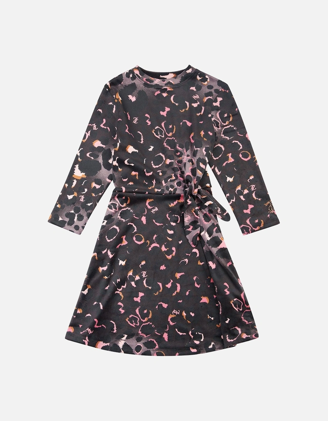 Girls Leopard Print Velour Dress - Black, 5 of 4