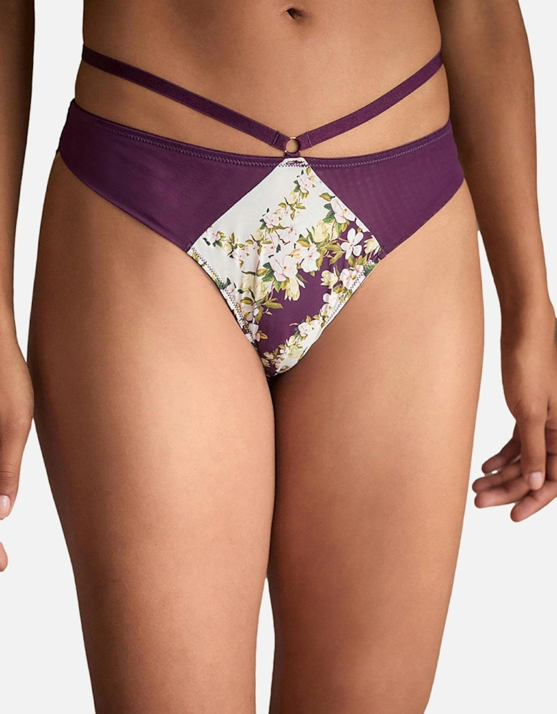 Floral Printed High Waisted Brief - Purple