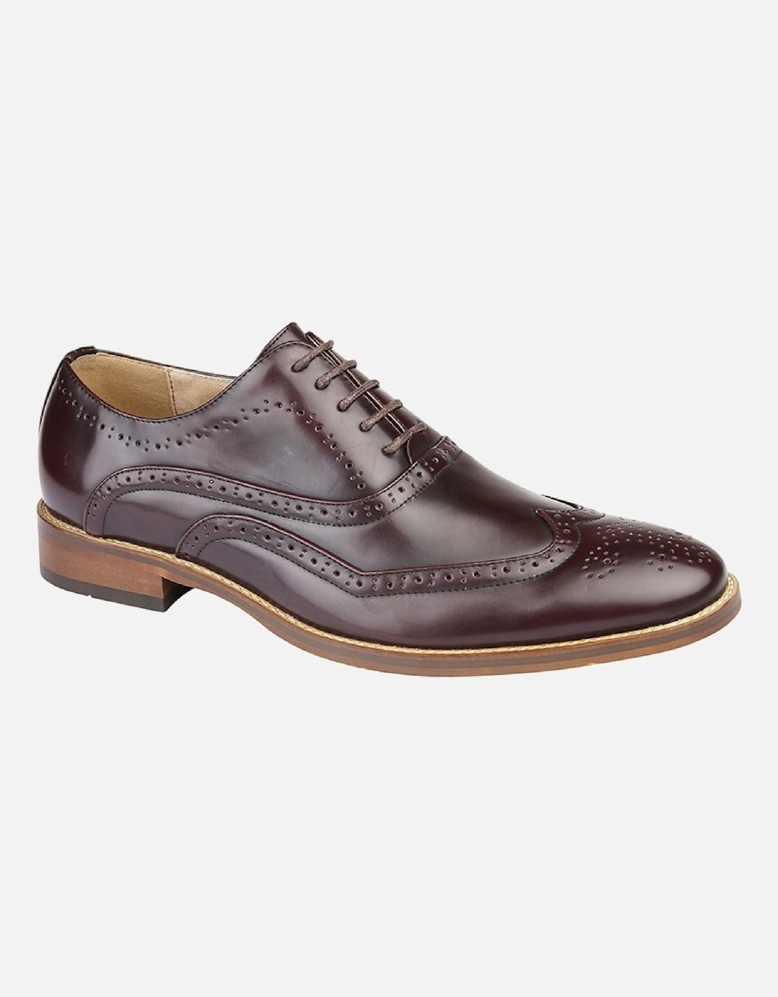 Mens Wing Capped Brogue Oxford Shoes, 2 of 1