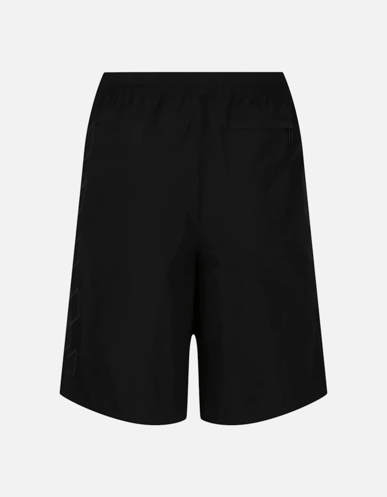 Diag Outline Track Shorts in Black