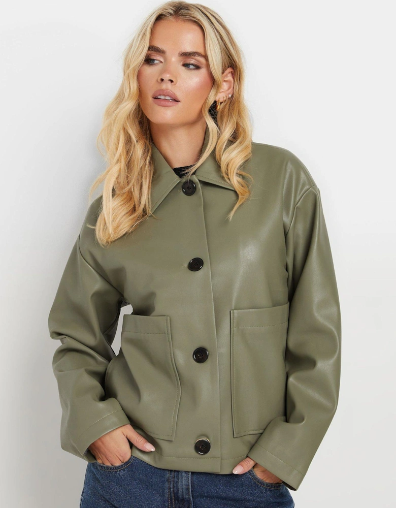 Petite Pu Jacket - Green