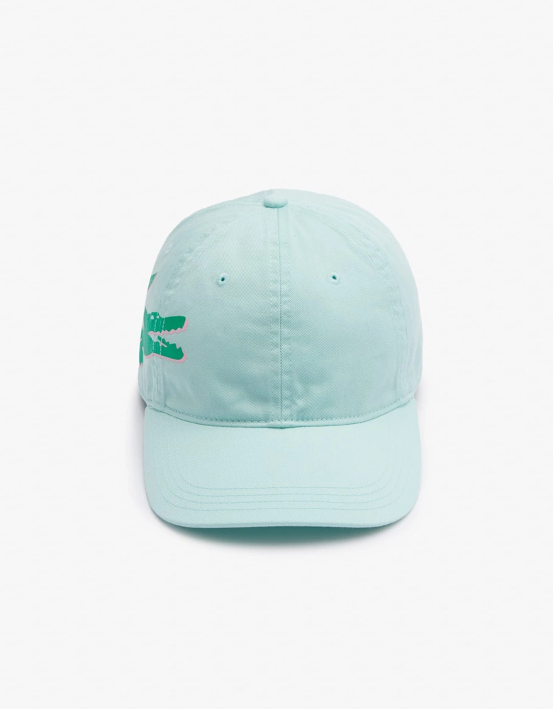 Oversized Crocodile Cotton Gabardine Cap