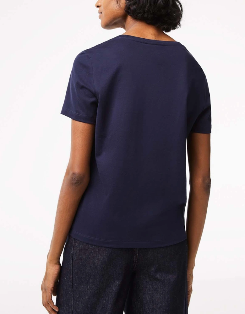 V-Neck Loose Fit Cotton T-Shirt