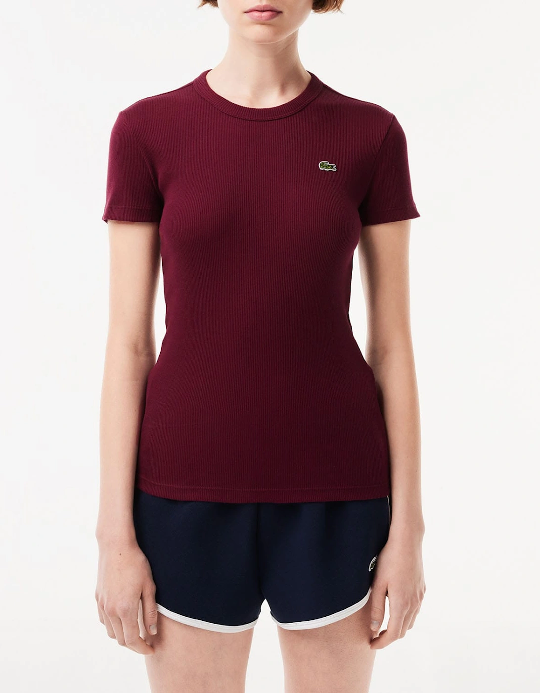 Slim Fit Ribbed Cotton T-Shirt