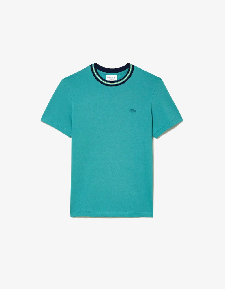 Stripe Collar Stretch Piqué T-Shirt