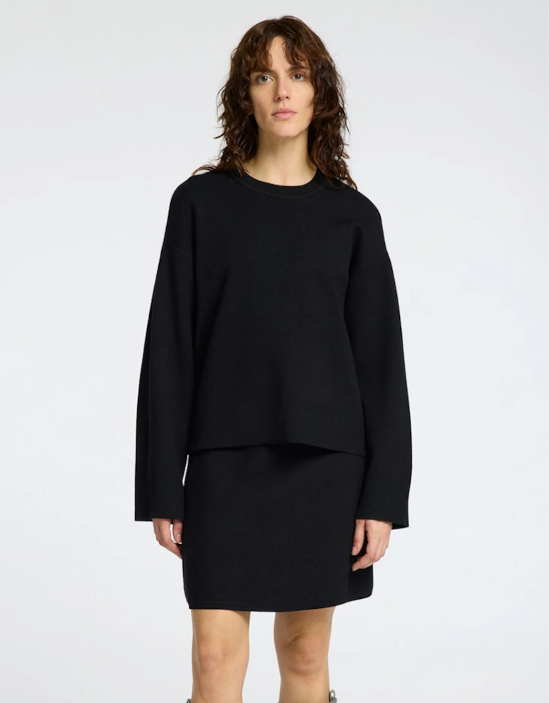 Femme Kamma Long Sleeve Knit O-Neck Black