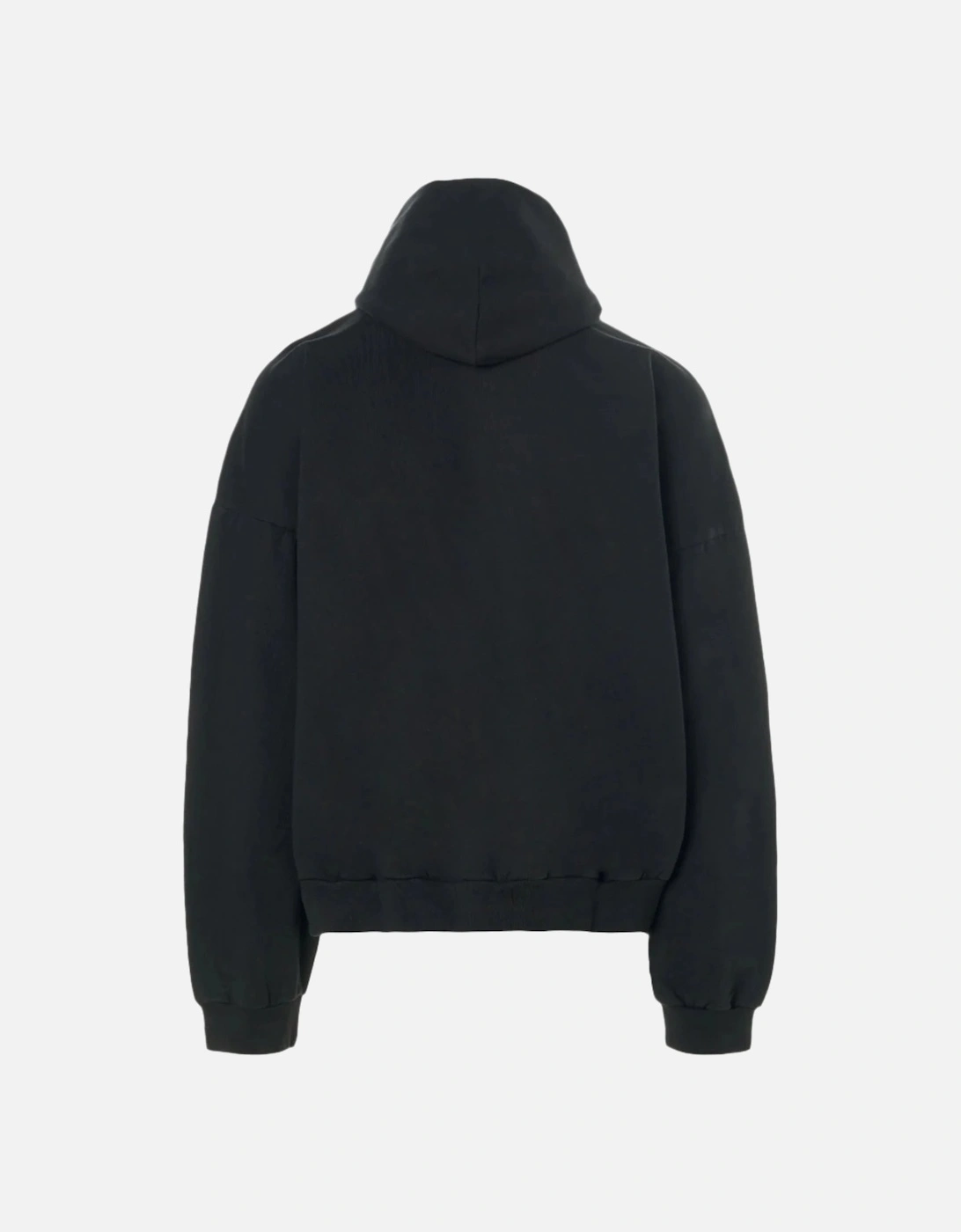 Back Flip Round Hoodie Oversized Black