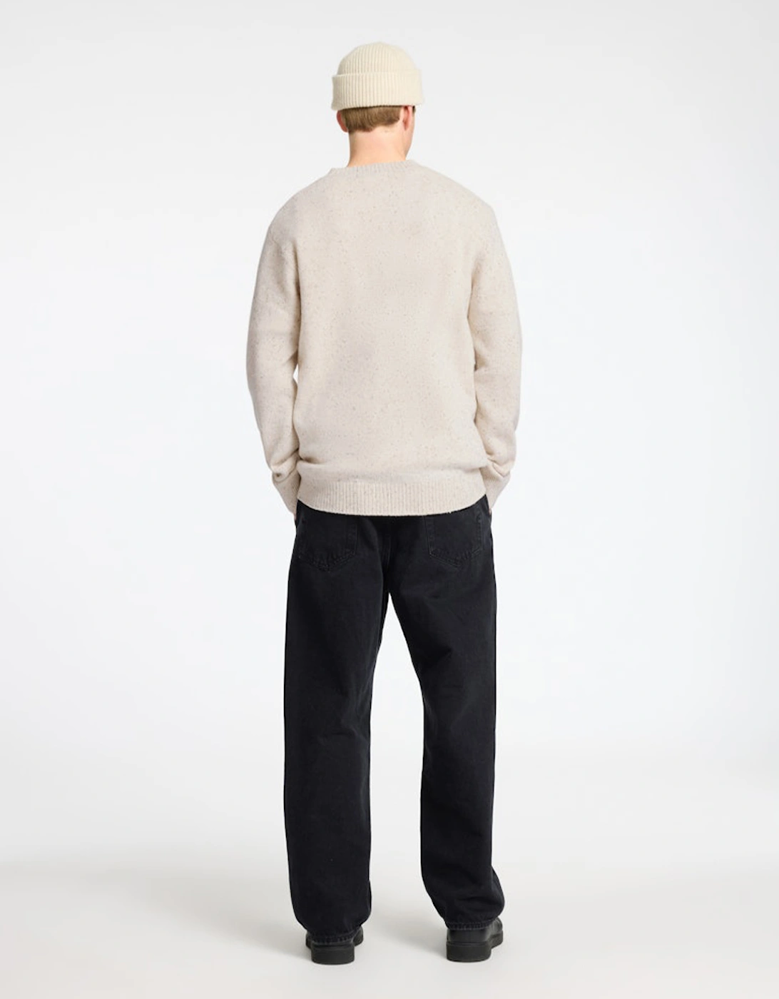 Homme Neil Long Sleeve Knit Neps Crew Neck Pullover Tofu