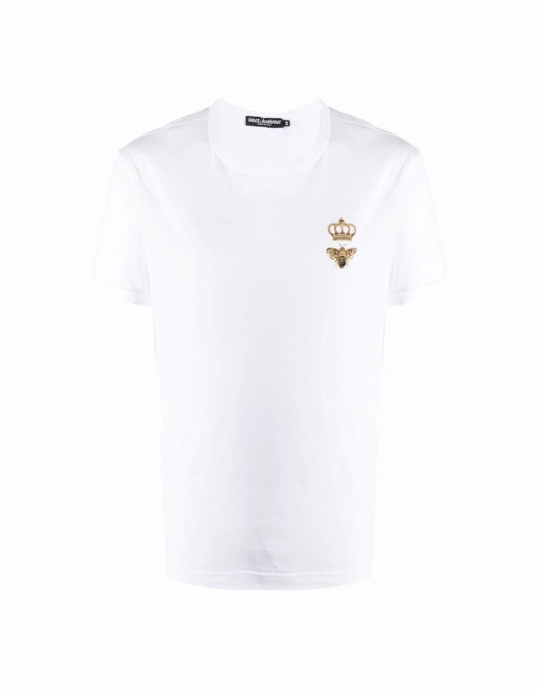 Embroidered Piqué T-Shirt in White