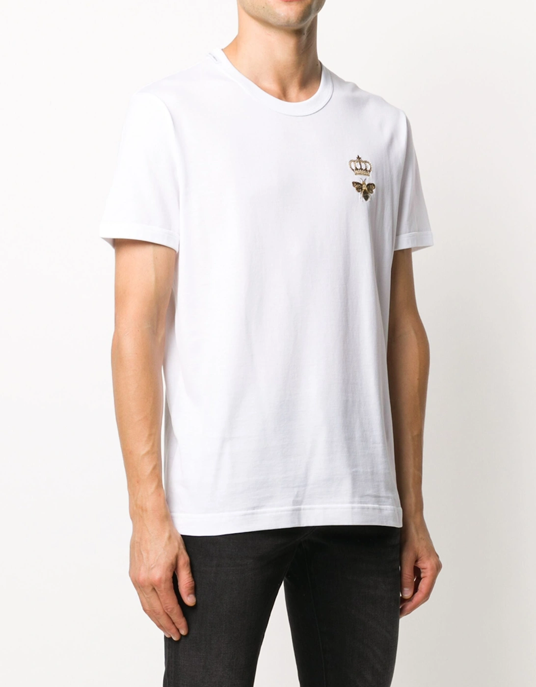 Embroidered Piqué T-Shirt in White